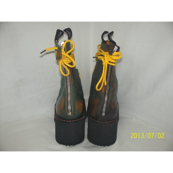 NEVER WORN R13 Double Stack Lace-Up Boots Hunter Green Remove - Picture 3 of 8